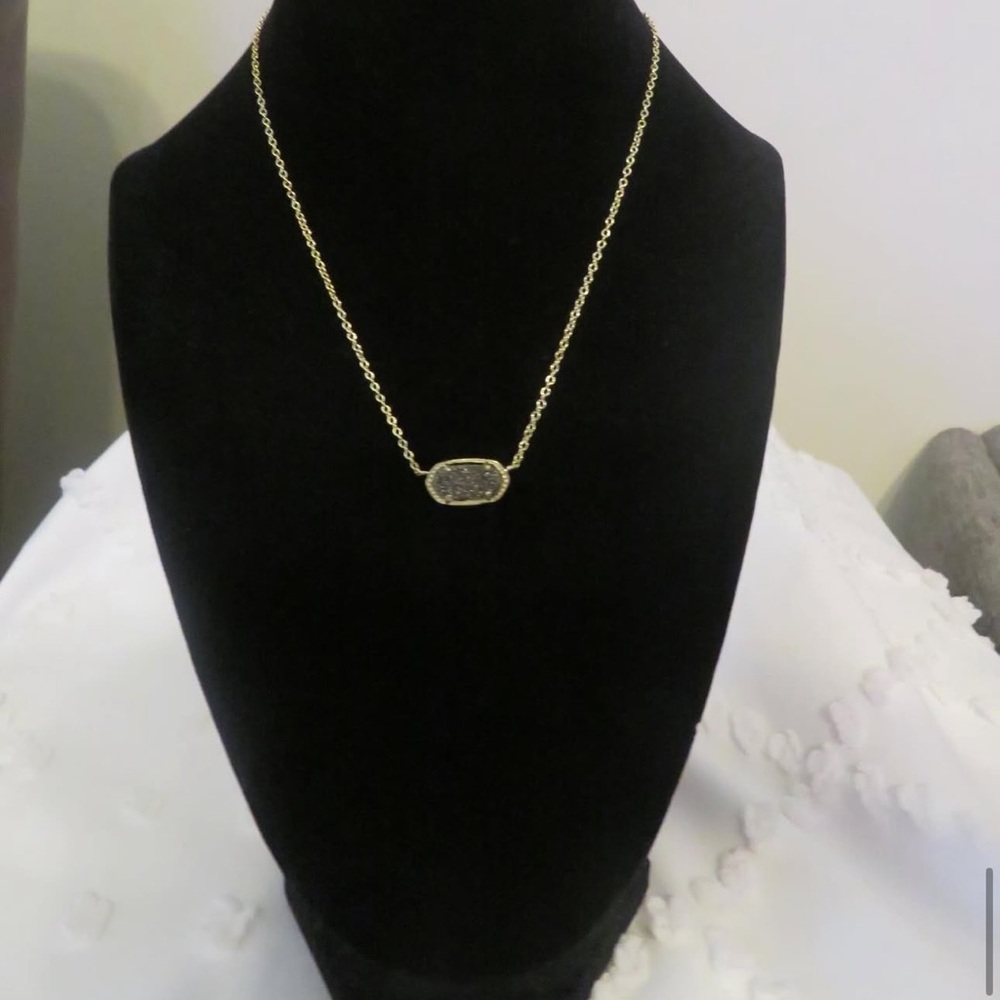 Kendra Scott Gold Necklace with Black Stone